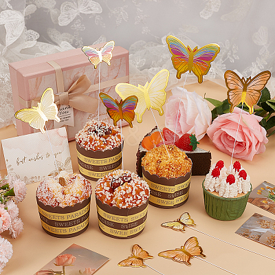 12 Sets 3 Colors Butterfly Cake Topper Sets DIY-SC0024-76-1