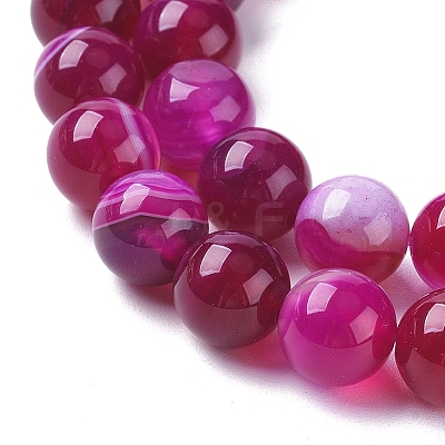 Natural Striped Agate/Banded Agate Beads Strands G-G582-4mm-56-1