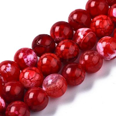 Dyed Natural Crackle Agate Beads Strands G-T100-03C-1