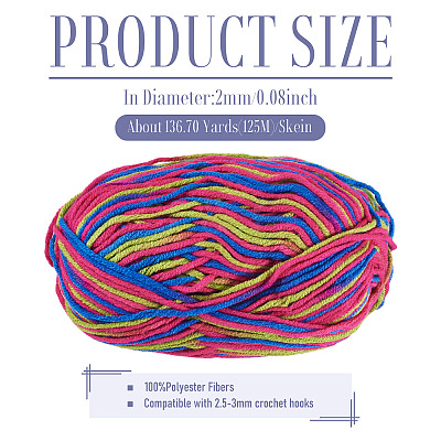 Polyester Fibers Knitting Yarn DIY-TADJ0002-005H-1