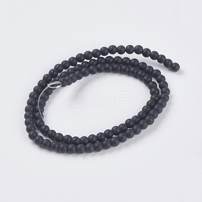 Synthetic Black Stone Beads Strands X-G-G508-6-1