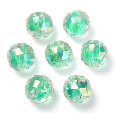 Two Tone UV Plating Rainbow Iridescent Acrylic Beads LS-TACR-D010-06A-1