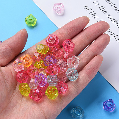 Transparent Acrylic European Beads X-MACR-S373-56B-1