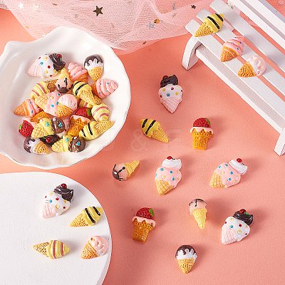 50Pcs 10 Styles Resin Decoden Cabochons RESI-CJ0001-230-1