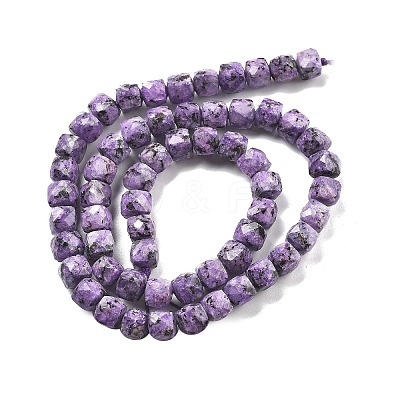 Dyed Natural Sesame Jasper Imitation Charoite Beads Strands G-C179-B01-01-1