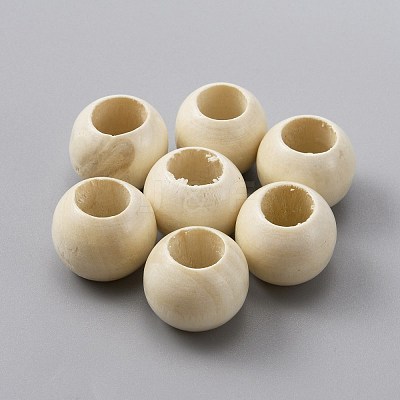 Undyed Oil Coated Wooden Beads WOOD-TAC0014-09-1