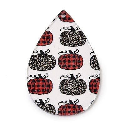 Printed Transparent Acrylic Pendants FIND-K017-16A-1