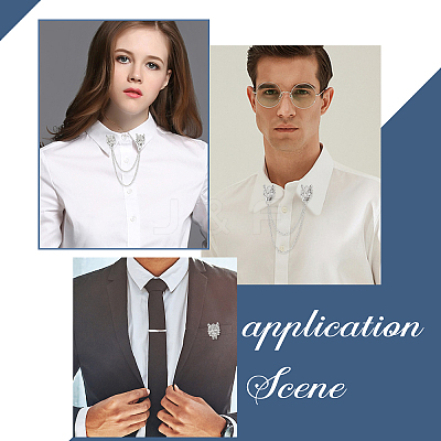 2Pcs 2 Style Men's Dragon Suit Collar Brooches JEWB-GF0001-22P-1
