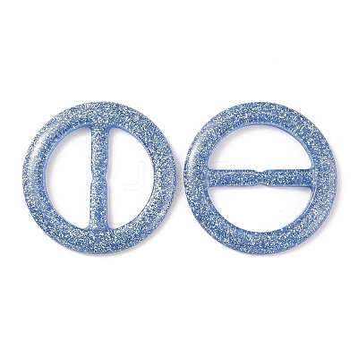 Flat Round Resin Buckle Clasps CRES-WH0013-15C-1