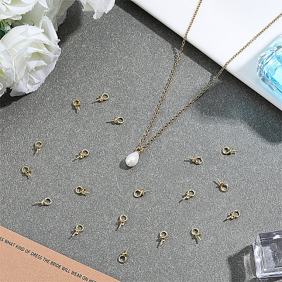 80Pcs Brass Screw Eye Peg Bails KK-ME0004-74G-1