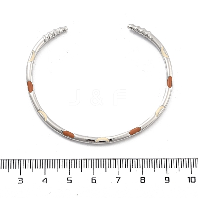 Brass Open Cuff Bangles for Women BJEW-G736-12P-02-1