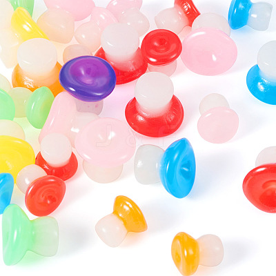 30Pcs 2 Styles Luminous Resin Mushroom Ornament RESI-TA0004-02B-1