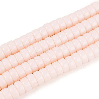 Opaque Solid Color Glass Beads Strands LS-GLAA-N026-3x6mm-01-1
