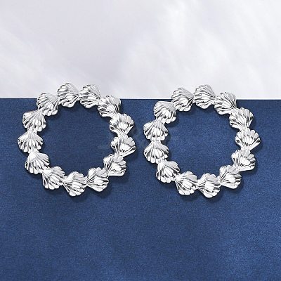 304 Stainless Steel Stud Earrings for Women LS-EJEW-K306-18P-1