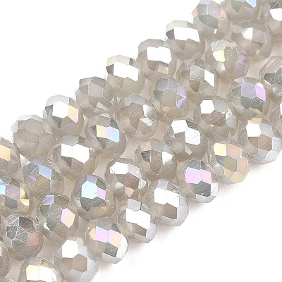 Electroplate Glass Beads Strands EGLA-A034-J6mm-B09-1