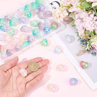 50Pcs Transparent Crackle Acrylic Beads TACR-PA0001-09-1