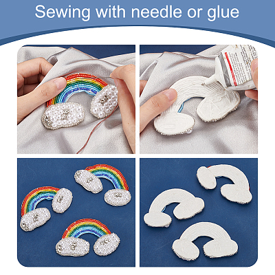 Rainbow Cloud Appliques PATC-WH0009-28-1
