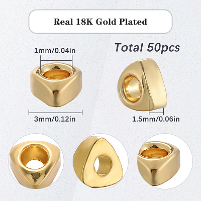 50Pcs Rack Plating Brass Beads KK-SC0005-14-1