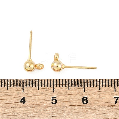 304 Stainless Steel Ball Post Stud Earring Findings STAS-Z035-01G-H-1