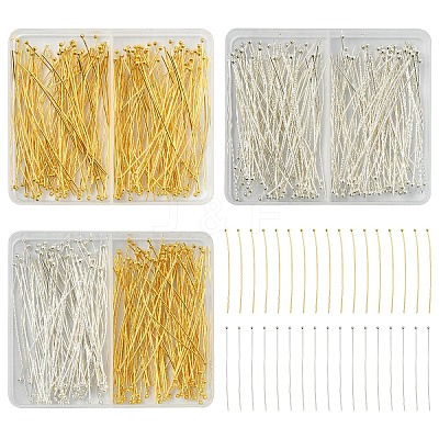 160Pcs 2 Colors Brass Ball Head Pins KK-YW0002-91-1