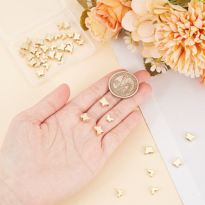 40Pcs 2 Style Brass Beads KK-GO0001-03-1