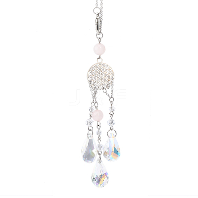 2Pcs Glass Teardrop Pendant Decorations FIND-CA0007-58-1
