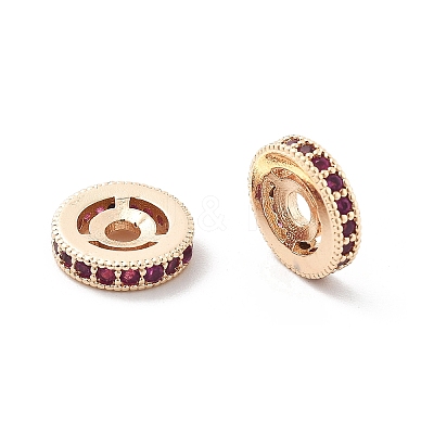 Brass Micro Pave Cubic Zirconia Beads KK-R216-10C-KCG02-1