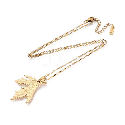 304 Stainless Steel Pendant Necklaces NJEW-T018-22G-1