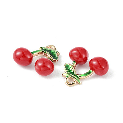 Brass Enamel Charms X-KK-G462-24LG-1