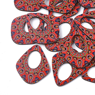 Printed Basswood Pendants WOOD-S045-004B-1