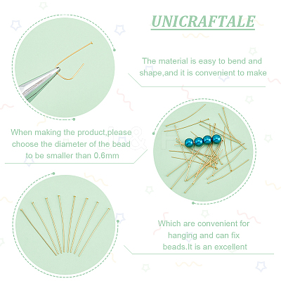 200Pcs 304 Stainless Steel Flat Head Pins STAS-UN0058-92D-G-1