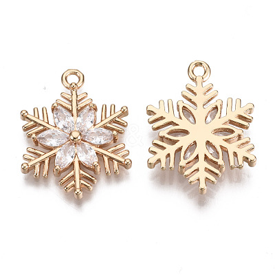 Christmas Brass Micro Pave Cubic Zirconia Links Connectors X-KK-R111-009-B01-1