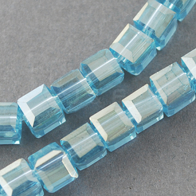 Electroplate Glass Beads Strands EGLA-R030-6x6mm-27-1