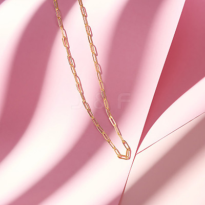 Brass Paperclip Chain Necklaces JN975A-1