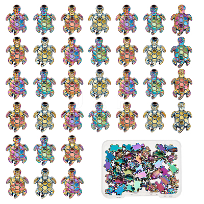 50Pcs Rack Plating Rainbow Color Alloy Beads FIND-SC0003-67-1
