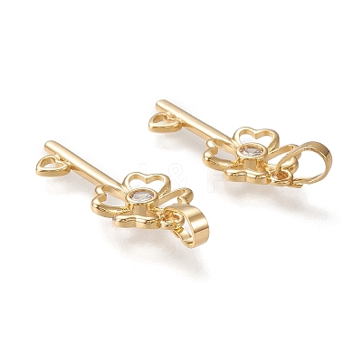 Brass Micro Pave Cubic Zirconia Pendants KK-K246-33G-1