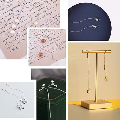 9 Pairs 3 Colors Brass Stud Earring Findings KK-UN0001-06-1