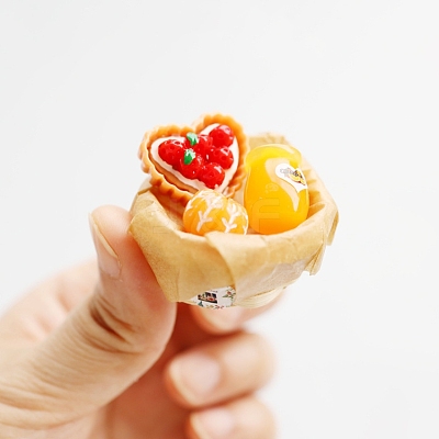 Resin Cake with Bamboo Basket Mini Model PW-WG2B578-01-1