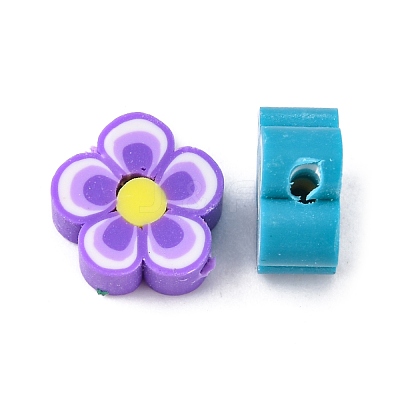 Handmade Polymer Clay Flower Plum Blossom Beads CLAY-Q213-10mm-M-1