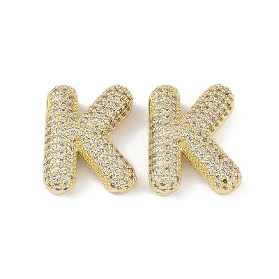 Brass Micro Pave Clear Cubic Zirconia Pendants KK-Z041-01G-K-1