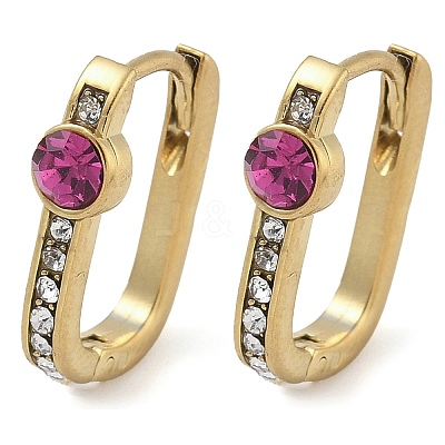 304 Stainless Steel Oval Hoop Earrings EJEW-B109-02G-08-1