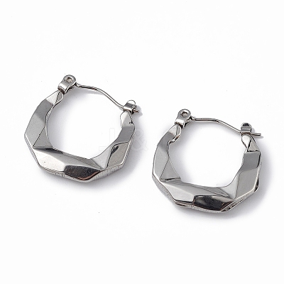 Non-Tarnish 304 Stainless Steel Twist Round Hoop Earrings for Women EJEW-I284-06P-1