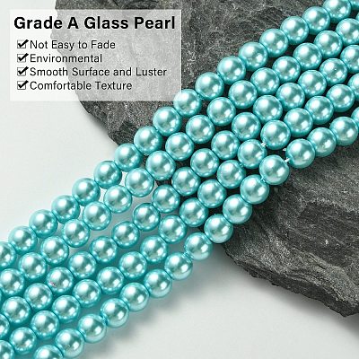 Eco-Friendly Grade A Glass Pearl Beads HY-J002-6mm-HX008-1