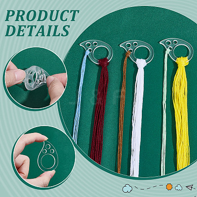 30Pcs Acrylic Thread Winding Boards AJEW-GA0008-06B-1