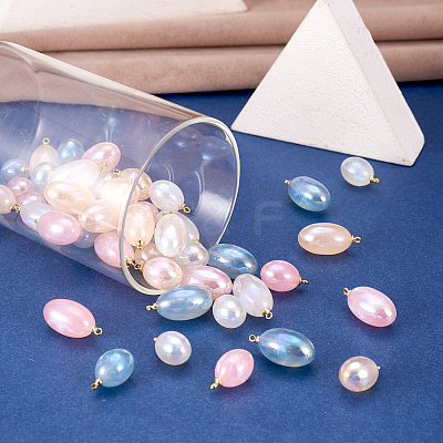 48Pcs 8 Styles Imitation Gemstone Acrylic Pendants IFIN-TA0001-57-1