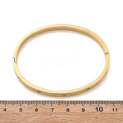 304 Stainless Steel Rhinestone Bangles for Women BJEW-Z092-05G-1
