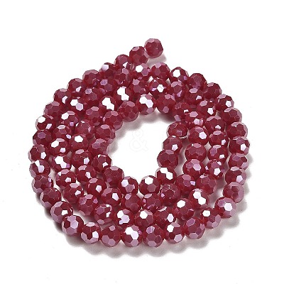 Electroplate Opaque Glass Beads Strands EGLA-A035-P6mm-A16-1