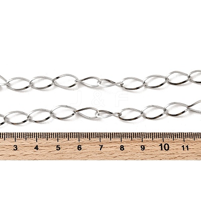 304 Stainless Steel Teardrop Link Chain Necklaces for Women Men NJEW-A058-02P-1