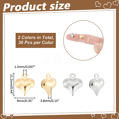 60Pcs 2 Colors 304 Stainless Steel Charms STAS-HY0001-98-1