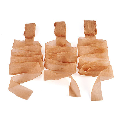 3 Rolls Frayed Polyester Ribbon OCOR-TA0002-97E-1
